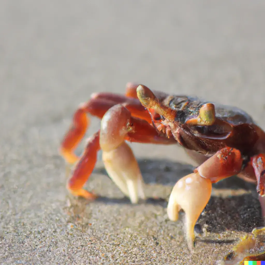 A crab on a beach